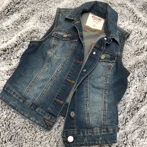 Mossimo vintage wash jean vest XS